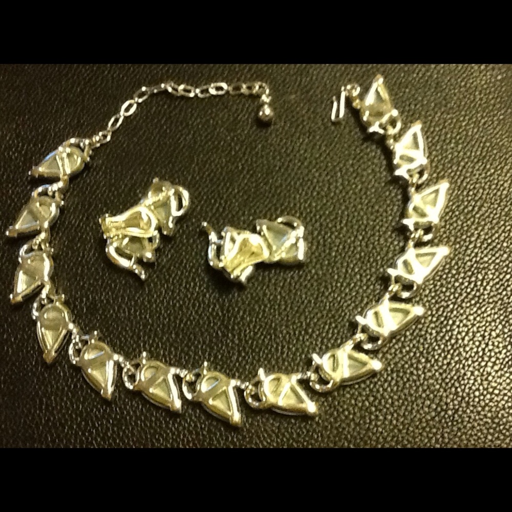MARVELLA BABY BLUE AND SILVER LUCITE SET - Picture 5 of 5